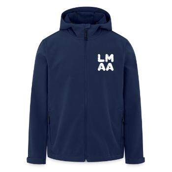 Lasst mir meine Ruhe - nicht stören - Recycelte Männer Softshell-Jacke von Stanley/Stella - Navy - Vorne - AI Model Male 185 light (185cm)