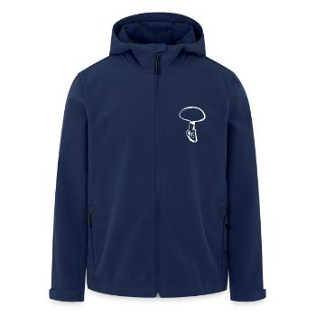 Pilz weiß, Pilze sammeln - Recycelte Männer Softshell-Jacke von Stanley/Stella - Navy - Vorne - AI Model Male 185 light (185cm)