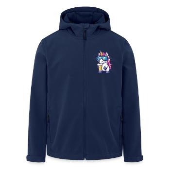 Unicorn après-ski beer - Men’s Recycled Softshell Jacket by Stanley/Stella - navy - Front - AI Model Male 185 light (185cm)