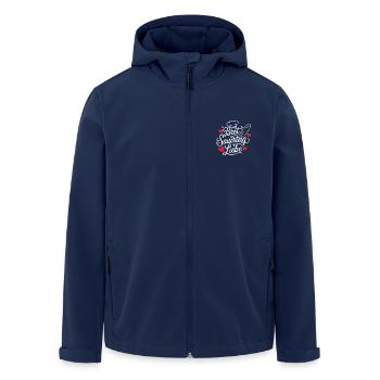 Backen ist Sauerteig und Liebe - Recycelte Männer Softshell-Jacke von Stanley/Stella - Navy - Vorne - AI Model Male 185 light (185cm)