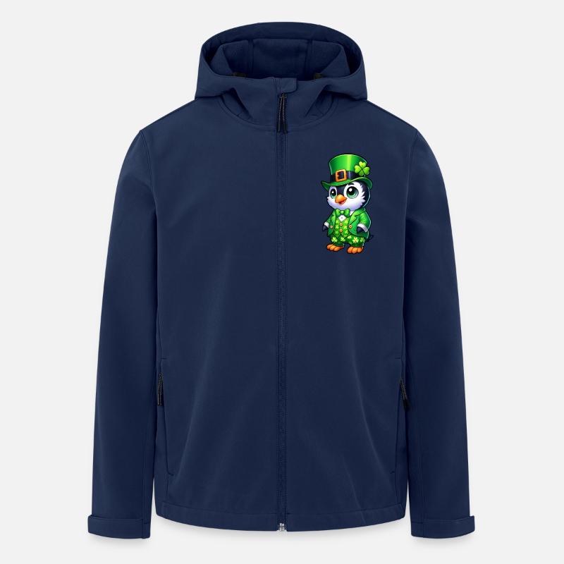 Mignon Dessin Animé Pingouin Saint-Patrick - Veste softshell homme en polyester recyclé Stanley/Stella - marine