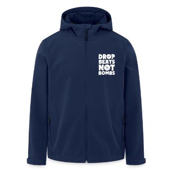 Drop Beats Not Bombs House Techno Music - Men’s Recycled Softshell Jacket by Stanley/Stella - navy - Front - AI Model Male 185 light (185cm)