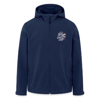 Backen ist Sauerteig und Liebe - Recycelte Männer Softshell-Jacke von Stanley/Stella - Navy - Vorne - AI Model Male 185 light (185cm)
