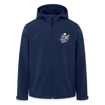 Backen ist Sauerteig und Liebe - Recycelte Männer Softshell-Jacke von Stanley/Stella - Navy - Vorne - AI Model Male 185 light (185cm)