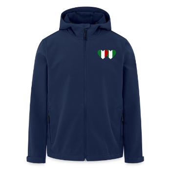 Italy Nigeria Flag Heart - Men’s Recycled Softshell Jacket by Stanley/Stella - navy - Front - AI Model Male 185 light (185cm)