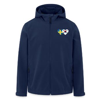 Suède Corée du Sud Drapeau Coeur - Veste softshell homme en polyester recyclé Stanley/Stella - marine - Devant - AI Model Male 185 light (185cm)