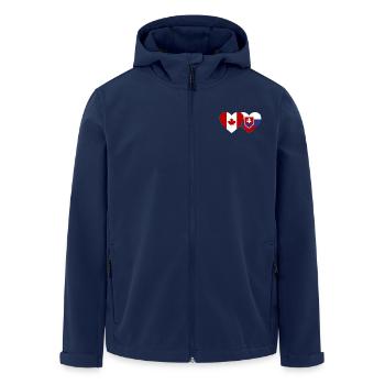 Canada Slovakia Flag Heart - Men’s Recycled Softshell Jacket by Stanley/Stella - navy - Front - AI Model Male 185 light (185cm)