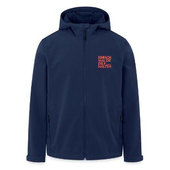 Eins nach dem Anderen der Reihe nach - Recycelte Männer Softshell-Jacke von Stanley/Stella - Navy - Vorne - AI Model Male 185 light (185cm)