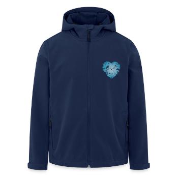 J’aime la plongée, le cœur, le plongeur, le requin - Veste softshell homme en polyester recyclé Stanley/Stella - marine - Devant - AI Model Male 185 light (185cm)