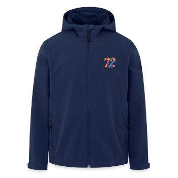 72 Zahl Comic - Recycelte Männer Softshell-Jacke von Stanley/Stella - Navy - Vorne - AI Model Male 185 light (185cm)