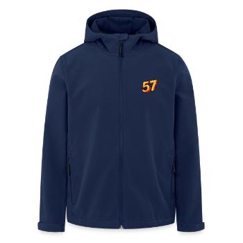 57 Number Comic - Men’s Recycled Softshell Jacket by Stanley/Stella - navy - Front - AI Model Male 185 light (185cm)