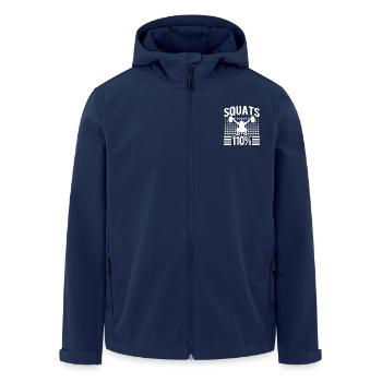 Gym Junkies Squats 110% Calisthenics Fitness - Recycelte Männer Softshell-Jacke von Stanley/Stella - Navy - Vorne - AI Model Male 185 light (185cm)