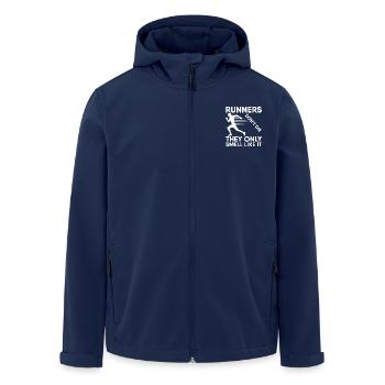 Marathon Runner Don ́t Die Only Smell Like It - Men’s Recycled Softshell Jacket by Stanley/Stella - navy - Front - AI Model Male 185 light (185cm)