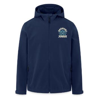 Yoga Harmony Junkie Funny Yoga - Men’s Recycled Softshell Jacket by Stanley/Stella - navy - Front - AI Model Male 185 light (185cm)