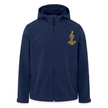 Spaghetti Musik Notenschlüssel - Recycelte Männer Softshell-Jacke von Stanley/Stella - Navy - Vorne - AI Model Male 185 light (185cm)