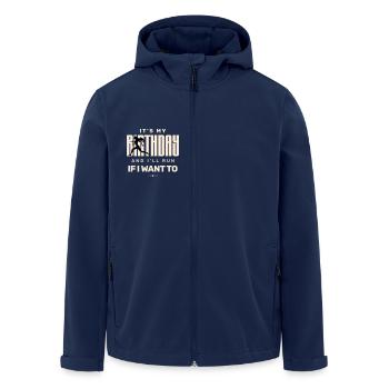 Es ist mein Geburtstag und ich werde rennen, wenn ich will - Recycelte Männer Softshell-Jacke von Stanley/Stella - Navy - Vorne - AI Model Male 185 light (185cm)