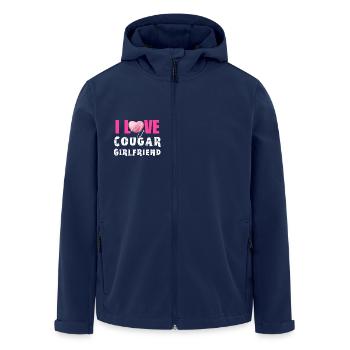 I Heart My GF I Love My Cougar Girlfriend - Men’s Recycled Softshell Jacket by Stanley/Stella - navy - Front - AI Model Male 185 light (185cm)