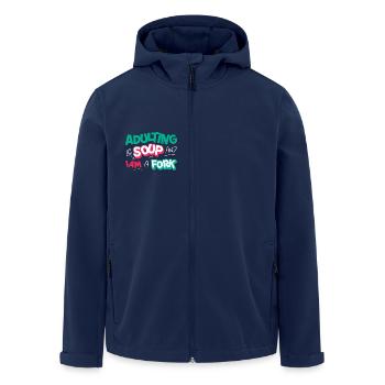 Erwachsenwerden ist Suppe Und Ich Bin Eine Gabel Lustig Erwachsenhaft - Recycelte Männer Softshell-Jacke von Stanley/Stella - Navy - Vorne - AI Model Male 185 light (185cm)
