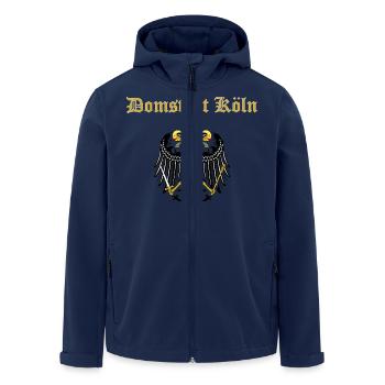 Großes Wappen von Köln mit goldenem Schriftzug - Recycelte Männer Softshell-Jacke von Stanley/Stella - Navy - Vorne - AI Model Male 185 light (185cm)