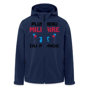 PLUS BEAU MILITAIRE DU MONDE - Veste softshell homme en polyester recyclé Stanley/Stella - marine - Devant - AI Model Male 185 light (185cm)