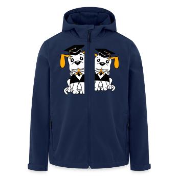 Chiens École Diplôme Certificat Gymnase Collège Abi - Veste softshell homme en polyester recyclé Stanley/Stella - marine - Devant - AI Model Male 185 light (185cm)