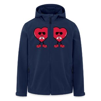 Heart Comic 2 - Men’s Recycled Softshell Jacket by Stanley/Stella - navy - Front - AI Model Male 185 light (185cm)