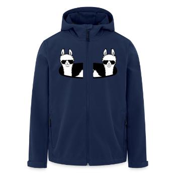 2 Llama Team Friends Sunglasses Fist Pump Hole - Men’s Recycled Softshell Jacket by Stanley/Stella - navy - Front - AI Model Male 185 light (185cm)