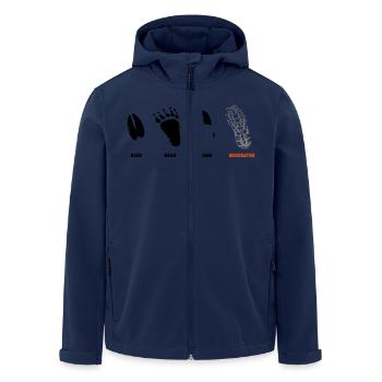 Bushcraft Survival Footprints Forest Wild Survival - Men’s Recycled Softshell Jacket by Stanley/Stella - navy - Front - AI Model Male 185 light (185cm)