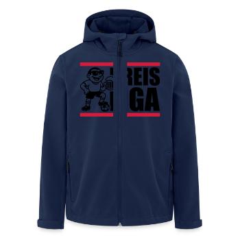 Kreisliga Fussball - Recycelte Männer Softshell-Jacke von Stanley/Stella - Navy - Vorne - AI Model Male 185 light (185cm)