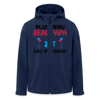 MOST BEAUTIFUL DAD IN THE WORLD - Men’s Recycled Softshell Jacket by Stanley/Stella - navy - Front - AI Model Male 185 light (185cm)