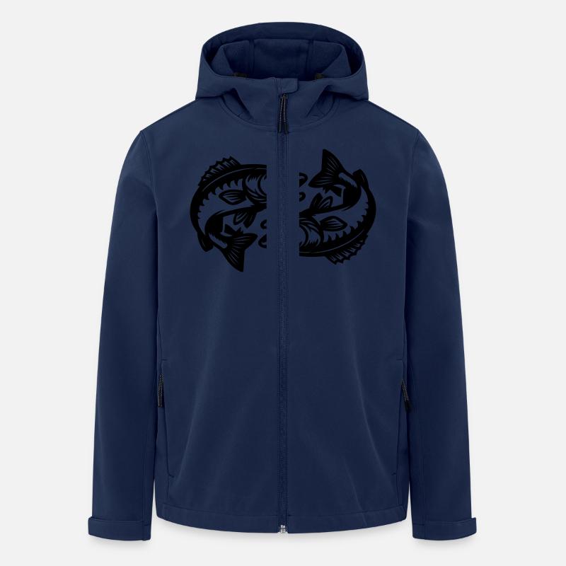 Hecht Fische - Recycelte Männer Softshell-Jacke von Stanley/Stella - Navy