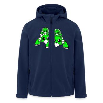 2 Schildkröten Kinder Familie Mama Papa Mom Dad - Recycelte Männer Softshell-Jacke von Stanley/Stella - Navy - Vorne - AI Model Male 185 light (185cm)