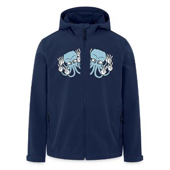 Two Kraken Peace Hand Sign Victory Symbol Hands - Men’s Recycled Softshell Jacket by Stanley/Stella - navy - Front - AI Model Male 185 light (185cm)