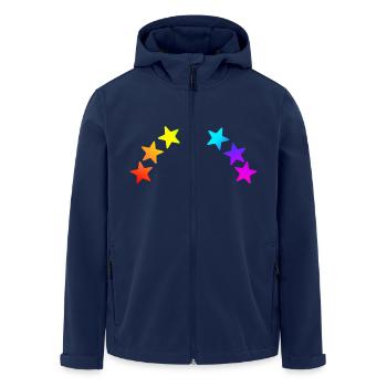 Colorful Stars - Rainbow Gradient - Men’s Recycled Softshell Jacket by Stanley/Stella - navy - Front - AI Model Male 185 light (185cm)