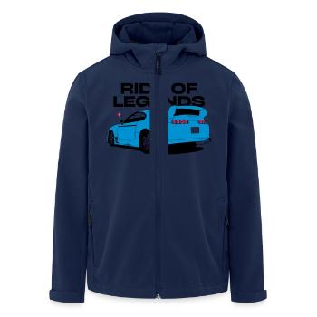Neonblauer Sportwagen Silhouette - Recycelte Männer Softshell-Jacke von Stanley/Stella - Navy - Vorne - AI Model Male 185 light (185cm)