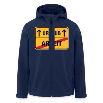 Arbeit – Urlaub (dh) Endlich Urlaub - Recycelte Männer Softshell-Jacke von Stanley/Stella - Navy - Vorne - AI Model Male 185 light (185cm)