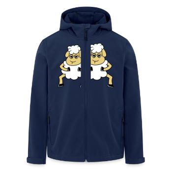 2 Schafe Gucken Müde Gelangweilt Freunde Team Crew - Recycelte Männer Softshell-Jacke von Stanley/Stella - Navy - Vorne - AI Model Male 185 light (185cm)