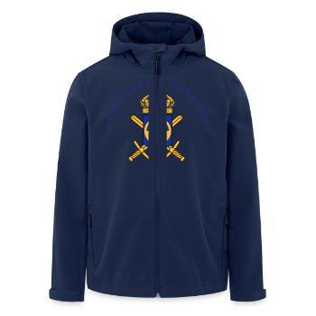 The Swedish Nuclear Weapons Programme - Men’s Recycled Softshell Jacket by Stanley/Stella - navy - Front - AI Model Male 185 light (185cm)