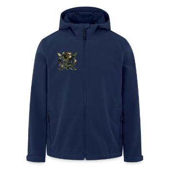 Tarnmuster Skull Schädel Messer Tacitical Logo - Recycelte Männer Softshell-Jacke von Stanley/Stella - Navy - Vorne - AI Model Male 185 light (185cm)