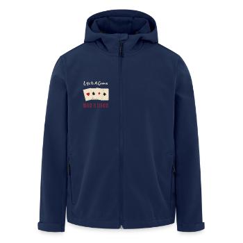 Life Is A Game Bridge Is Serious Card Player - Men’s Recycled Softshell Jacket by Stanley/Stella - navy - Front - AI Model Male 185 light (185cm)