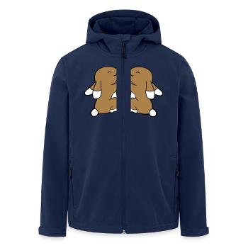 2 Bunnies Best Friends Team Hands Holding Happy - Men’s Recycled Softshell Jacket by Stanley/Stella - navy - Front - AI Model Male 185 light (185cm)