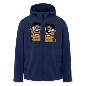 2 Dogs Nerds Horn-Rimmed Glasses Geeks Braces Smart - Men’s Recycled Softshell Jacket by Stanley/Stella - navy - Front - AI Model Male 185 light (185cm)