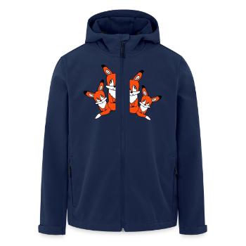 4 Foxes Family Four Parents Children Mom Dad Cute - Men’s Recycled Softshell Jacket by Stanley/Stella - navy - Front - AI Model Male 185 light (185cm)