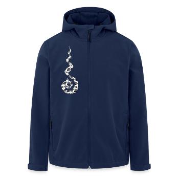 Flammend gemusterte Schlange - Recycelte Männer Softshell-Jacke von Stanley/Stella - Navy - Vorne - AI Model Male 185 light (185cm)
