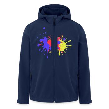 Bunte Farbflecken Geburtstagsgeschenk Trend - Recycelte Männer Softshell-Jacke von Stanley/Stella - Navy - Vorne - AI Model Male 185 light (185cm)