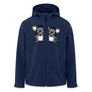 2 Mice Sunglasses Headphones Party Music Listening - Men’s Recycled Softshell Jacket by Stanley/Stella - navy - Front - AI Model Male 185 light (185cm)