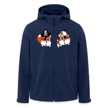 2 Little Cute Pirate Foxes Eye Patch Saber Duel - Men’s Recycled Softshell Jacket by Stanley/Stella - navy - Front - AI Model Male 185 light (185cm)
