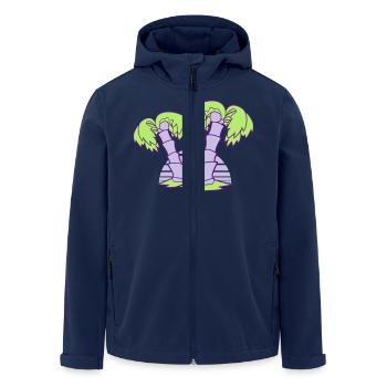 2 Palmen Insel Baum Streifen Sonne Sonnenuntergang - Recycelte Männer Softshell-Jacke von Stanley/Stella - Navy - Vorne - AI Model Male 185 light (185cm)