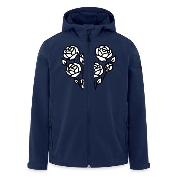 Schwarz-Weiß-Rosenherz-Illustration - Recycelte Männer Softshell-Jacke von Stanley/Stella - Navy - Vorne - AI Model Male 185 light (185cm)