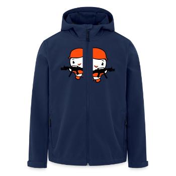 2 Enten Soldat Armee Berufssoldat Helm Waffe rennt - Recycelte Männer Softshell-Jacke von Stanley/Stella - Navy - Vorne - AI Model Male 185 light (185cm)